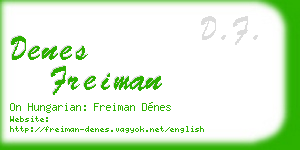 denes freiman business card